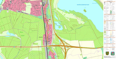 Staatsbetrieb Geobasisinformation und Vermessung Sachsen Auenhain, Markkleeberg, Stadt (1:10,000 scale) digital map