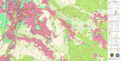 Staatsbetrieb Geobasisinformation und Vermessung Sachsen Auerbach/Vogtl., Auerbach/Vogtl., Stadt (1:10,000 scale) digital map