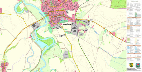 Staatsbetrieb Geobasisinformation und Vermessung Sachsen Bad Düben, Bad Düben, Stadt 2 (1:10,000 scale) digital map