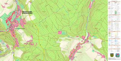 Staatsbetrieb Geobasisinformation und Vermessung Sachsen Bad Gottleuba, Kurort, Bad Gottleuba-Berggießhübel, Stadt (1:10,000 scale) digital map