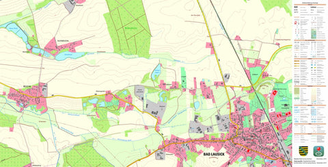 Staatsbetrieb Geobasisinformation und Vermessung Sachsen Bad Lausick, Bad Lausick, Stadt (1:10,000 scale) digital map