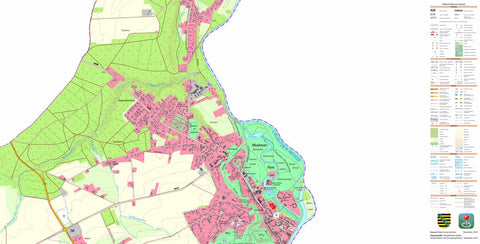 Staatsbetrieb Geobasisinformation und Vermessung Sachsen Bad Muskau, Bad Muskau, Stadt (1:10,000 scale) digital map