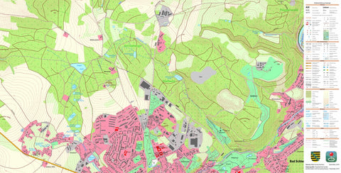 Staatsbetrieb Geobasisinformation und Vermessung Sachsen Bad Schlema, Aue-Bad Schlema, Stadt (1:10,000 scale) digital map