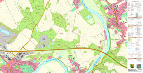 Staatsbetrieb Geobasisinformation und Vermessung Sachsen Bahren, Grimma, Stadt (1:10,000 scale) digital map