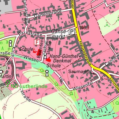 Staatsbetrieb Geobasisinformation und Vermessung Sachsen Bahren, Grimma, Stadt (1:10,000 scale) digital map