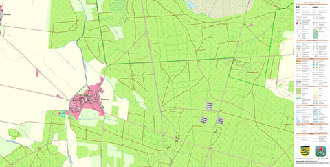 Staatsbetrieb Geobasisinformation und Vermessung Sachsen Battaune, Doberschütz (1:10,000 scale) digital map
