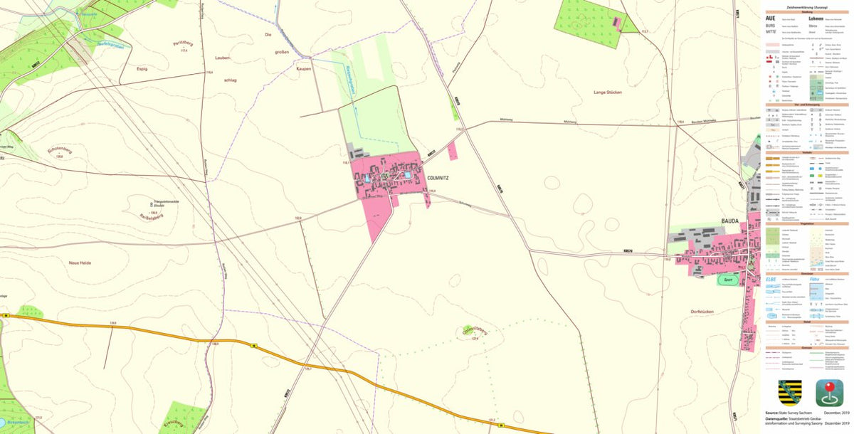 Bauda, Großenhain, Stadt (1:10,000 scale) Map by Staatsbetrieb ...
