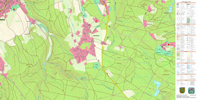 Staatsbetrieb Geobasisinformation und Vermessung Sachsen Beerheide, Auerbach/Vogtl., Stadt (1:10,000 scale) digital map