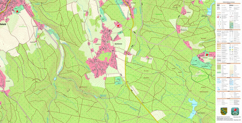 Staatsbetrieb Geobasisinformation und Vermessung Sachsen Beerheide, Auerbach/Vogtl., Stadt (1:10,000 scale) digital map