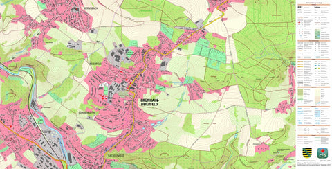 Staatsbetrieb Geobasisinformation und Vermessung Sachsen Beierfeld, Grünhain-Beierfeld, Stadt (1:10,000 scale) digital map