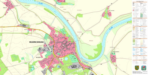 Staatsbetrieb Geobasisinformation und Vermessung Sachsen Belgern, Belgern-Schildau, Stadt (1:10,000 scale) digital map
