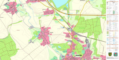 Staatsbetrieb Geobasisinformation und Vermessung Sachsen Benndorf, Frohburg, Stadt (1:10,000 scale) digital map