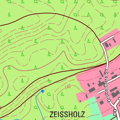 Staatsbetrieb Geobasisinformation und Vermessung Sachsen Bernsdorf, Bernsdorf, Stadt (1:10,000 scale) digital map