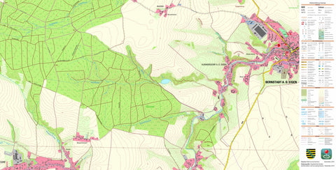 Staatsbetrieb Geobasisinformation und Vermessung Sachsen Berthelsdorf, Herrnhut, Stadt (1:10,000 scale) digital map