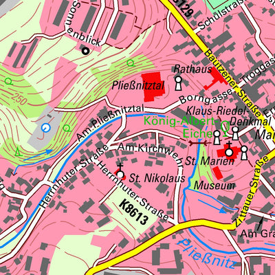 Staatsbetrieb Geobasisinformation und Vermessung Sachsen Berthelsdorf, Herrnhut, Stadt (1:10,000 scale) digital map