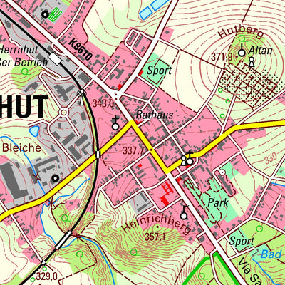Staatsbetrieb Geobasisinformation und Vermessung Sachsen Berthelsdorf, Herrnhut, Stadt (1:25,000 scale) digital map