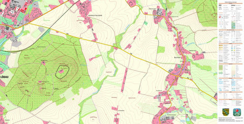 Staatsbetrieb Geobasisinformation und Vermessung Sachsen Bischdorf, Rosenbach (1:10,000 scale) digital map