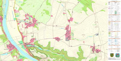 Staatsbetrieb Geobasisinformation und Vermessung Sachsen Blattersleben, Priestewitz (1:10,000 scale) digital map