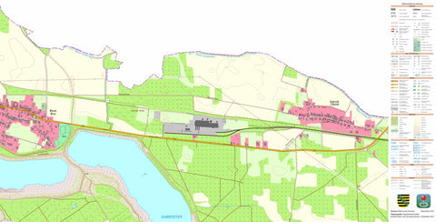 Staatsbetrieb Geobasisinformation und Vermessung Sachsen Bluno, Elsterheide (1:10,000 scale) digital map