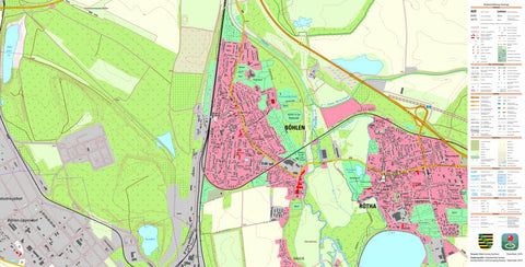 Staatsbetrieb Geobasisinformation und Vermessung Sachsen Böhlen, Böhlen, Stadt (1:10,000 scale) digital map