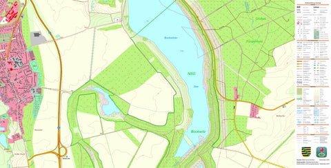 Staatsbetrieb Geobasisinformation und Vermessung Sachsen Borna, Borna, Stadt (1:10,000 scale) digital map