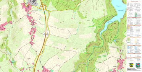 Staatsbetrieb Geobasisinformation und Vermessung Sachsen Börnersdorf, Bad Gottleuba-Berggießhübel, Stadt (1:10,000 scale) digital map