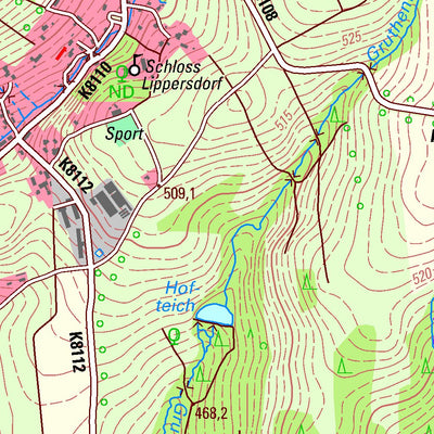 Staatsbetrieb Geobasisinformation und Vermessung Sachsen Borstendorf, Grünhainichen (1:25,000 scale) digital map