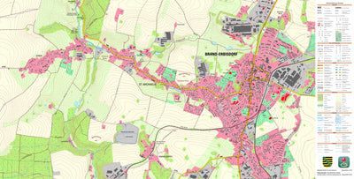 Staatsbetrieb Geobasisinformation und Vermessung Sachsen Brand-Erbisdorf, Brand-Erbisdorf, Stadt (1:10,000 scale) digital map