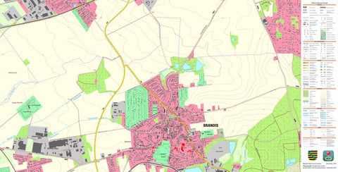 Staatsbetrieb Geobasisinformation und Vermessung Sachsen Brandis, Brandis, Stadt 1 (1:10,000 scale) digital map