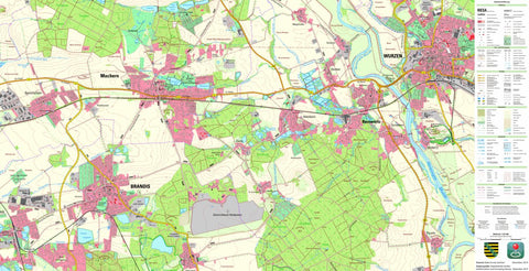 Staatsbetrieb Geobasisinformation und Vermessung Sachsen Brandis, Brandis, Stadt (1:25,000 scale) digital map
