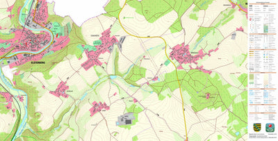 Staatsbetrieb Geobasisinformation und Vermessung Sachsen Brockau, Netzschkau, Stadt (1:10,000 scale) digital map