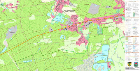 Staatsbetrieb Geobasisinformation und Vermessung Sachsen Bröthen/Michalken, Hoyerswerda, Stadt (1:10,000 scale) digital map
