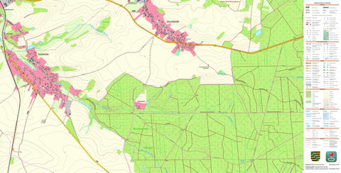 Staatsbetrieb Geobasisinformation und Vermessung Sachsen Buchheim, Bad Lausick, Stadt (1:10,000 scale) digital map
