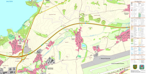 Staatsbetrieb Geobasisinformation und Vermessung Sachsen Burk, Bautzen, Stadt (1:10,000 scale) digital map