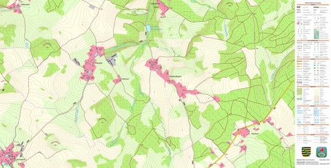 Staatsbetrieb Geobasisinformation und Vermessung Sachsen Burkhardtsgrün, Bösenbrunn (1:10,000 scale) digital map