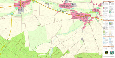 Staatsbetrieb Geobasisinformation und Vermessung Sachsen Calbitz, Wermsdorf (1:10,000 scale) digital map