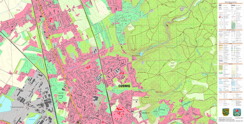 Staatsbetrieb Geobasisinformation und Vermessung Sachsen Coswig, Coswig, Stadt (1:10,000 scale) digital map
