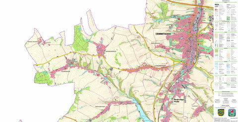 Staatsbetrieb Geobasisinformation und Vermessung Sachsen Crimmitschau, Crimmitschau, Stadt (1:25,000 scale) digital map