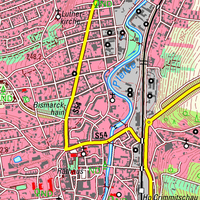 Staatsbetrieb Geobasisinformation und Vermessung Sachsen Crimmitschau, Crimmitschau, Stadt (1:25,000 scale) digital map