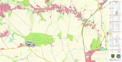 Staatsbetrieb Geobasisinformation und Vermessung Sachsen Crossen, Erlau (1:10,000 scale) digital map