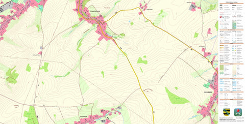 Staatsbetrieb Geobasisinformation und Vermessung Sachsen Cunnersdorf, Hainichen, Stadt (1:10,000 scale) digital map