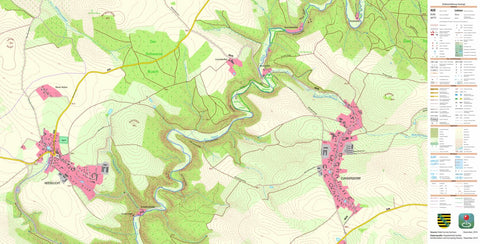 Staatsbetrieb Geobasisinformation und Vermessung Sachsen Cunnersdorf, Hohnstein, Stadt (1:10,000 scale) digital map