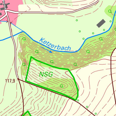 Staatsbetrieb Geobasisinformation und Vermessung Sachsen Daubnitz, Lommatzsch, Stadt (1:10,000 scale) digital map