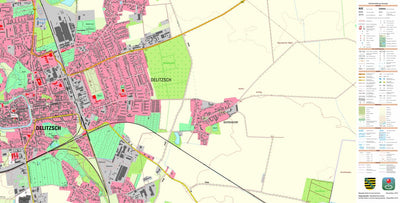 Staatsbetrieb Geobasisinformation und Vermessung Sachsen Delitzsch, Delitzsch, Stadt (1:10,000 scale) digital map