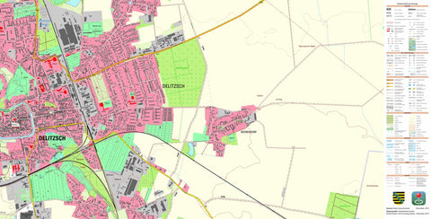 Staatsbetrieb Geobasisinformation und Vermessung Sachsen Delitzsch, Delitzsch, Stadt (1:10,000 scale) digital map