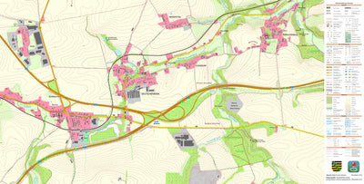 Staatsbetrieb Geobasisinformation und Vermessung Sachsen Deutschenbora, Nossen, Stadt (1:10,000 scale) digital map