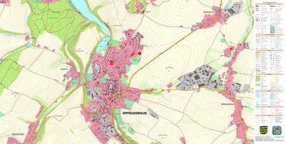Staatsbetrieb Geobasisinformation und Vermessung Sachsen Dippoldiswalde, Dippoldiswalde, Stadt (1:10,000 scale) digital map