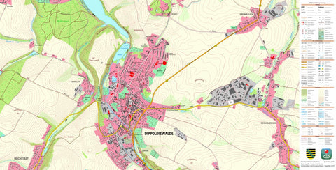 Staatsbetrieb Geobasisinformation und Vermessung Sachsen Dippoldiswalde, Dippoldiswalde, Stadt (1:10,000 scale) digital map