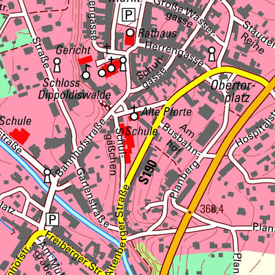 Staatsbetrieb Geobasisinformation und Vermessung Sachsen Dippoldiswalde, Dippoldiswalde, Stadt (1:10,000 scale) digital map