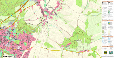 Staatsbetrieb Geobasisinformation und Vermessung Sachsen Dittersbach, Frankenberg/Sa., Stadt (1:10,000 scale) digital map